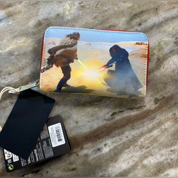 NWT! Star Wars Loungefly wallet - Star Wars Phantom Menace scene - Picture 1 of 7